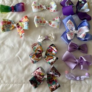 Purple Hair Bows Set